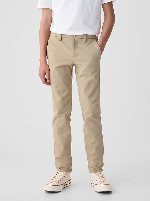 pantaloni skinny color cachi per bambini