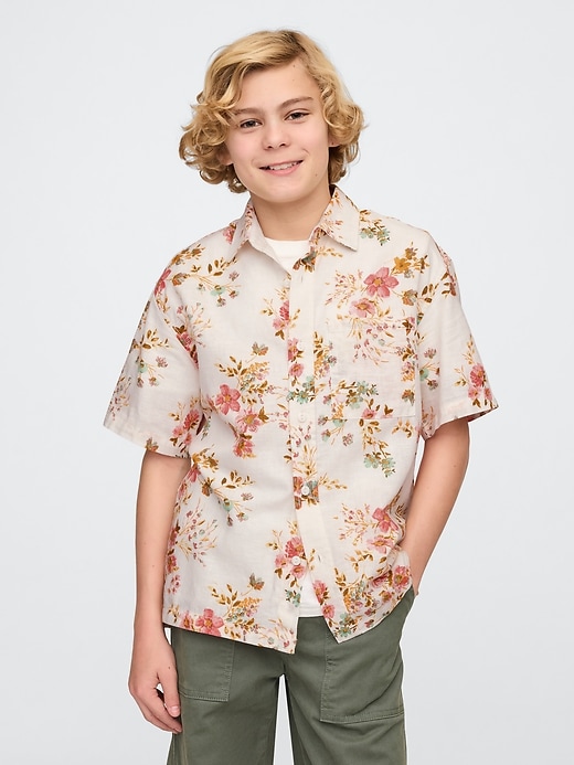 camicia in popeline di cotone biologico per bambini