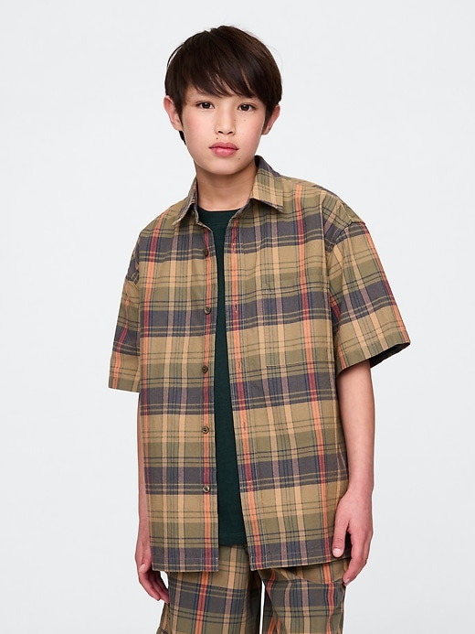 camicia a quadri rilassata per bambini