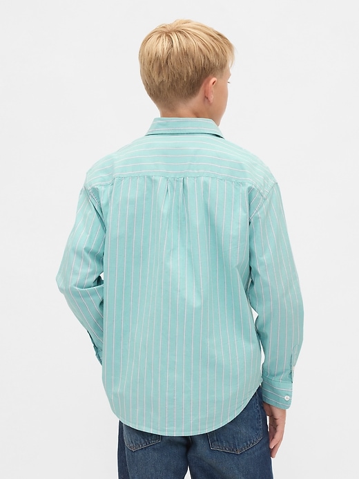 camicia rilassata in popeline di cotone biologico per bambini