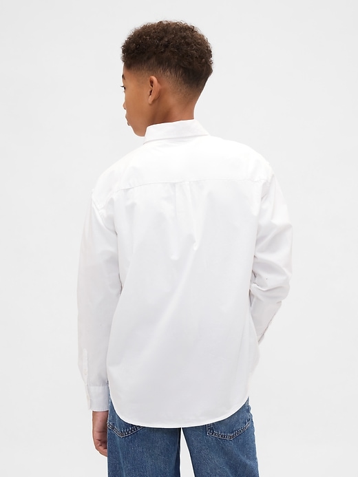 camicia rilassata in popeline di cotone biologico per bambini