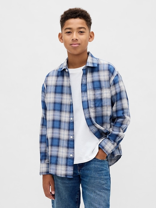camicia a quadri rilassata per bambini