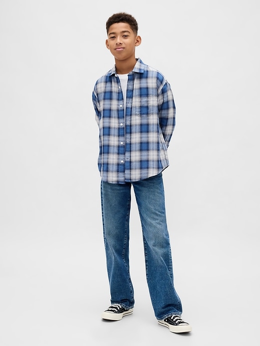 camicia a quadri rilassata per bambini