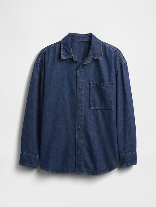 camicia oversize in denim per bambini