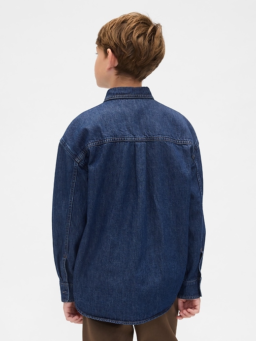 camicia oversize in denim per bambini