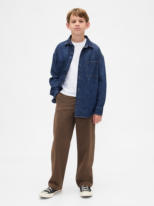 camicia oversize in denim per bambini