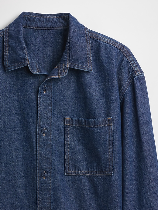 camicia oversize in denim per bambini