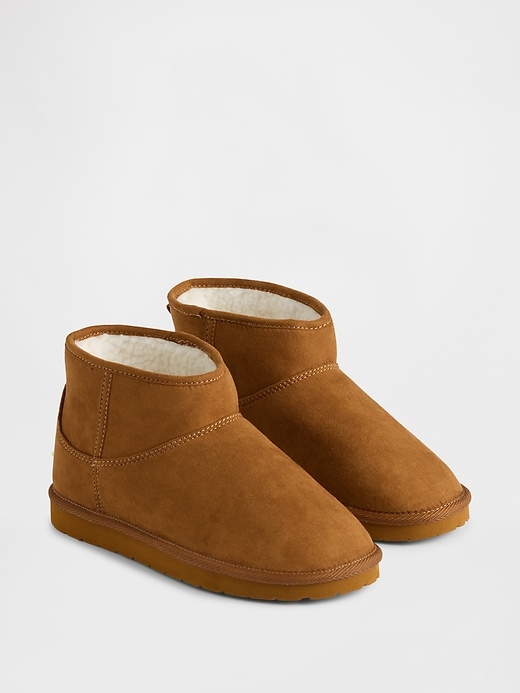 stivali per bambini in pelle scamosciata vegana con fodera in sherpa