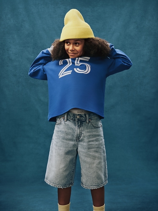 pantaloncini in denim larghi anni 90 per bambini ultrasoft