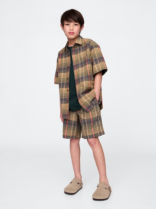 pantaloncini in tela a quadri per bambini