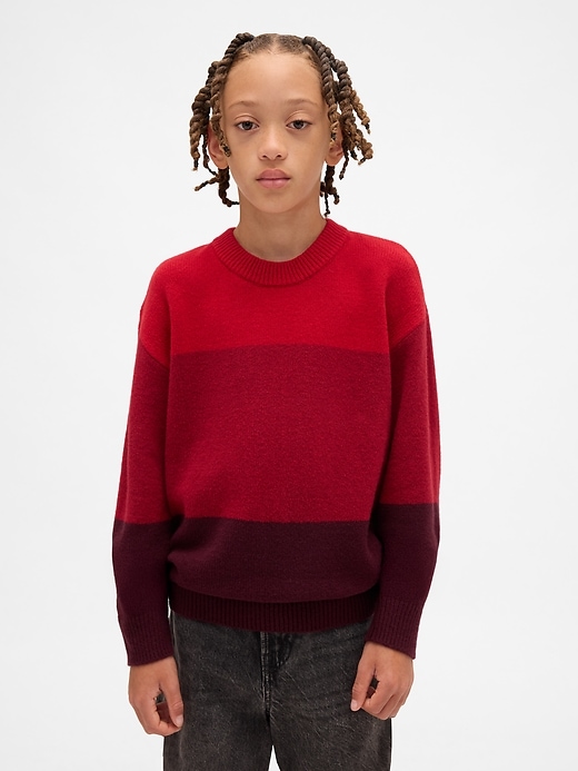 maglione girocollo rilassato cashsoft per bambini