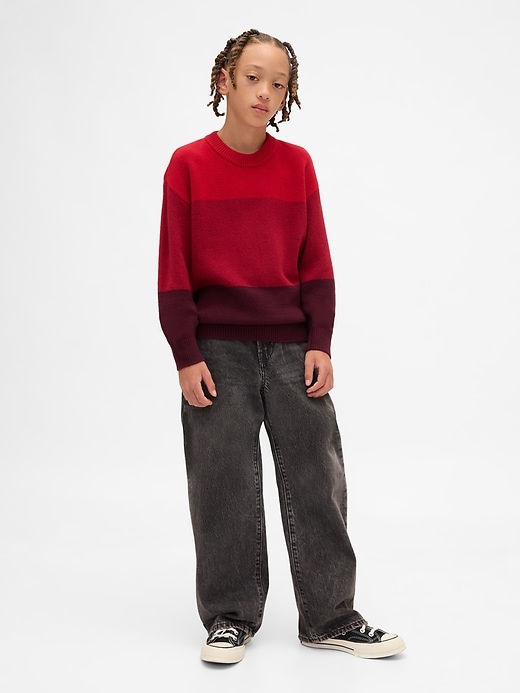maglione girocollo rilassato cashsoft per bambini