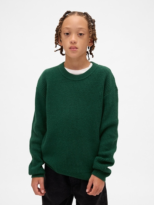 maglione girocollo rilassato cashsoft per bambini