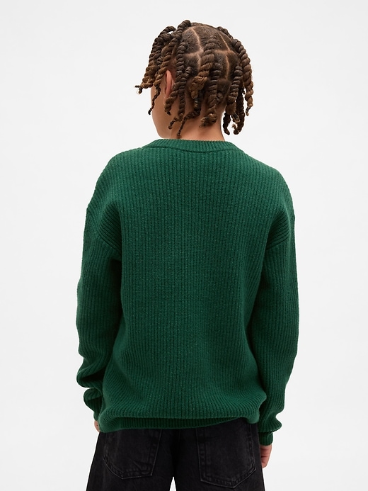 maglione girocollo rilassato cashsoft per bambini