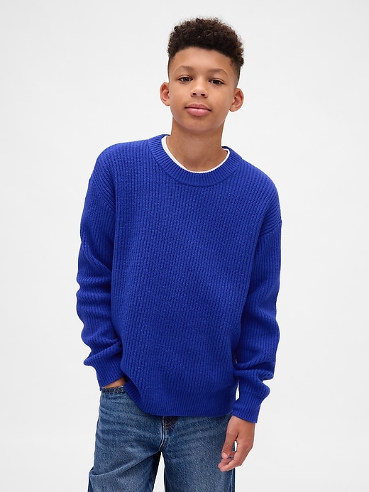 maglione girocollo rilassato cashsoft per bambini