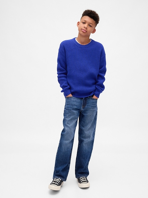 maglione girocollo rilassato cashsoft per bambini