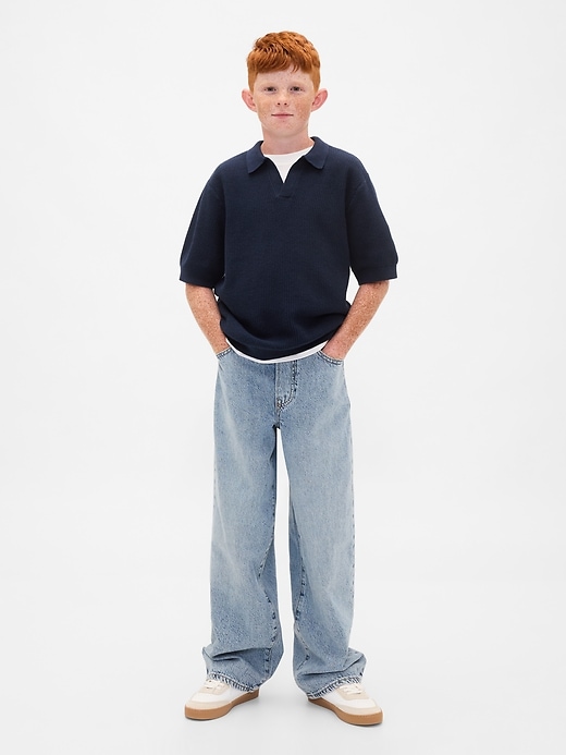 camicia a nido dape per bambini con colletto johnny