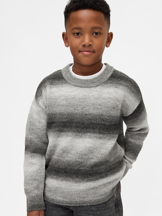 maglione girocollo rilassato con stampa space-dye per bambini