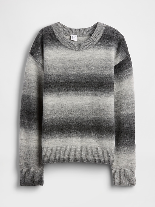 maglione girocollo rilassato con stampa space-dye per bambini