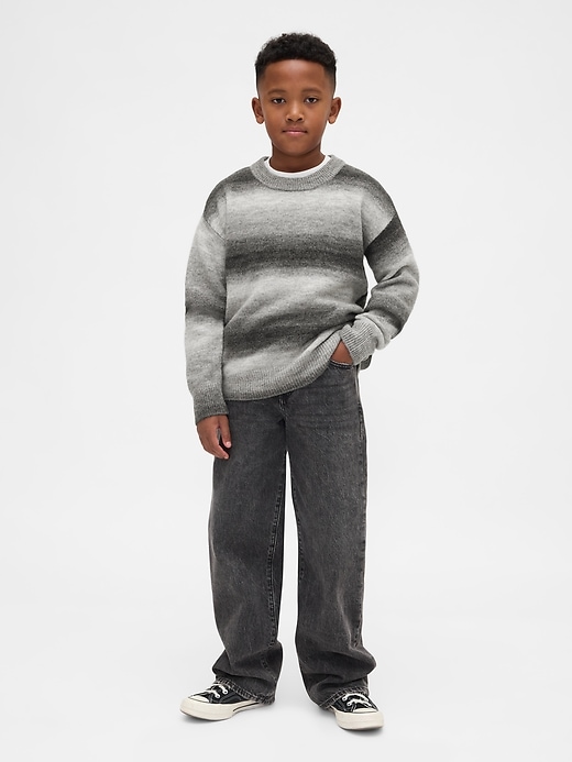 maglione girocollo rilassato con stampa space-dye per bambini