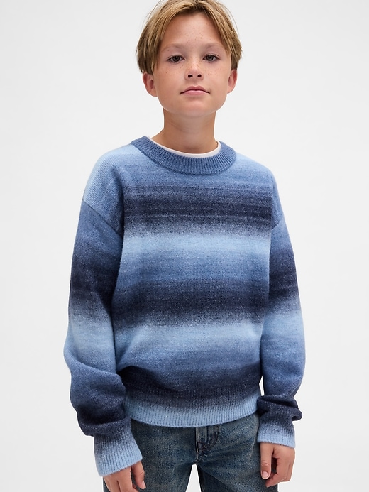 maglione girocollo rilassato con stampa space-dye per bambini