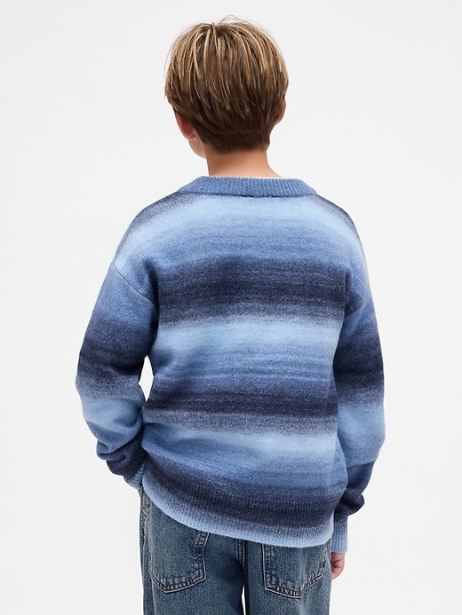 maglione girocollo rilassato con stampa space-dye per bambini