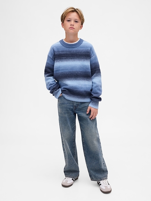 maglione girocollo rilassato con stampa space-dye per bambini