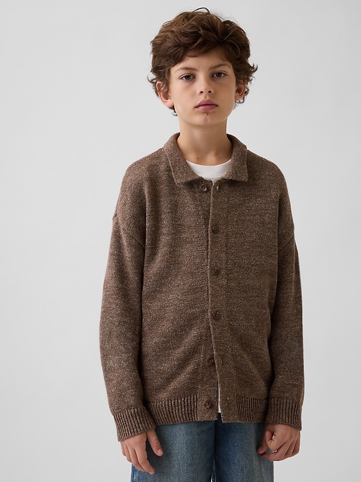 maglione cardigan polo rilassato per bambini