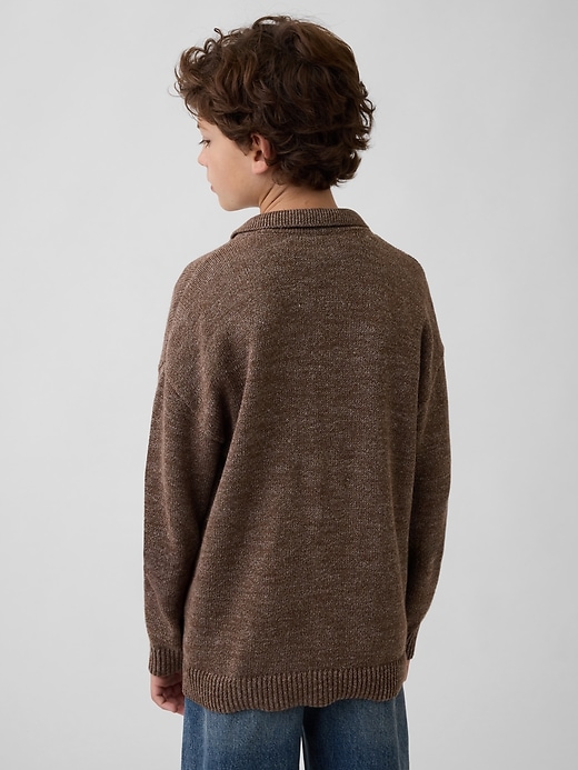 maglione cardigan polo rilassato per bambini