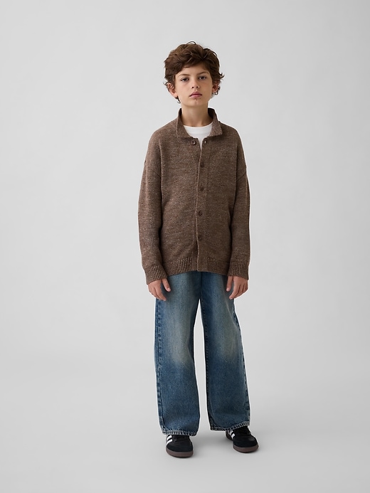maglione cardigan polo rilassato per bambini