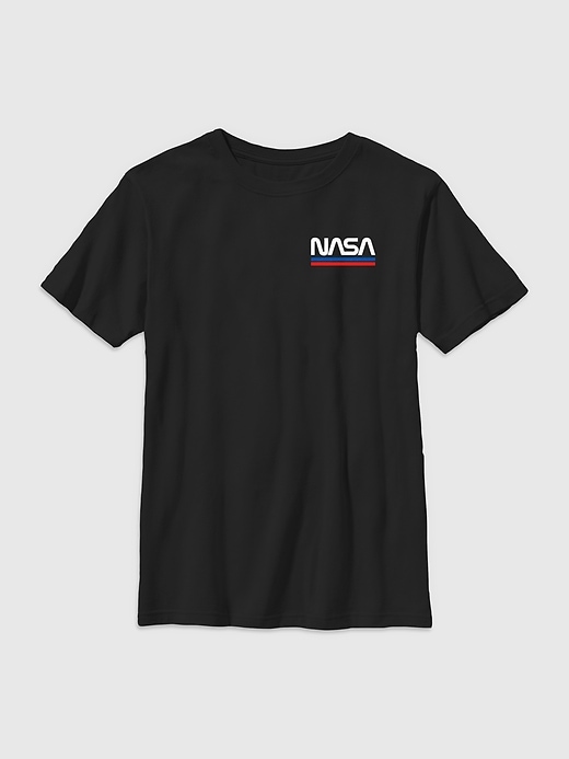 maglietta grafica con logo ricamato nasa per bambini