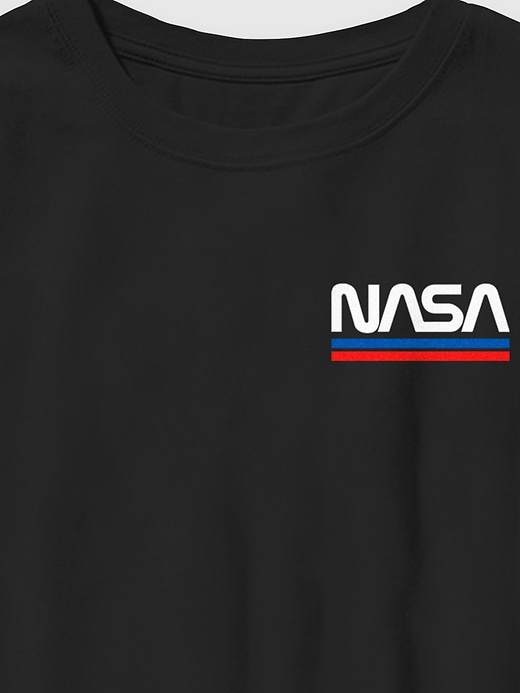 maglietta grafica con logo ricamato nasa per bambini