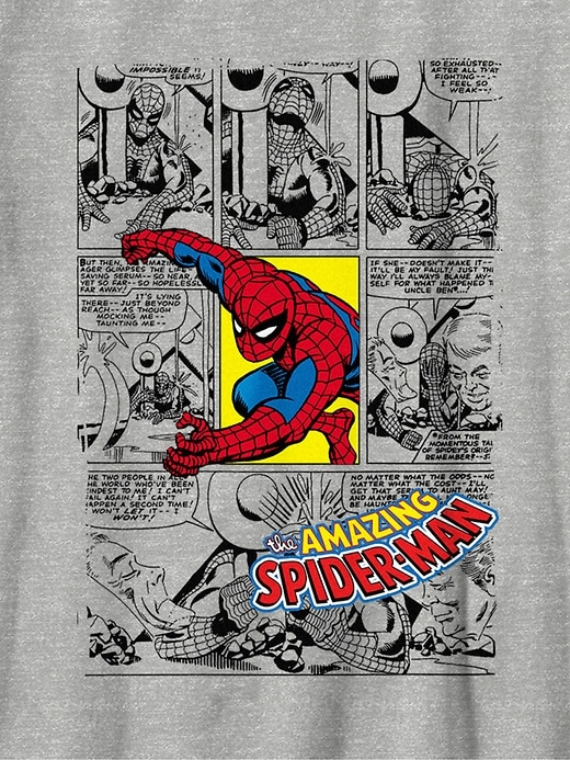 maglietta grafica per bambini con copertina del fumetto di spider-man