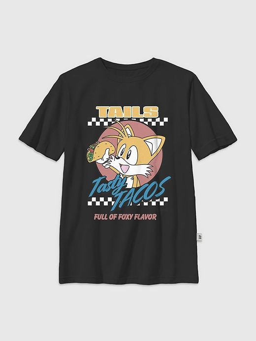 maglietta grafica per bambini sonic the hedgehog tails tacos