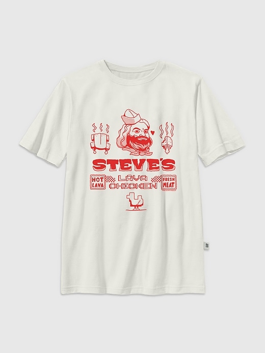 maglietta grafica per bambini minecraft movie steves lava chicken