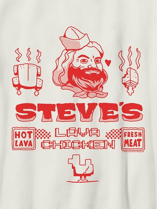 maglietta grafica per bambini minecraft movie steves lava chicken