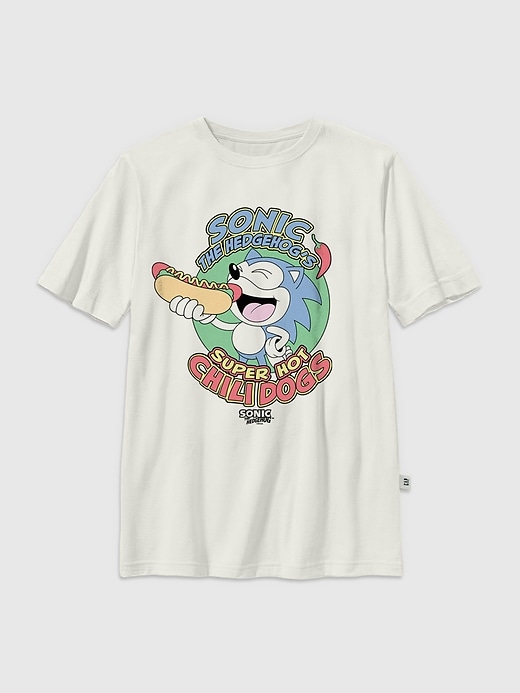 maglietta grafica per bambini sonic the hedgehog chilidogs