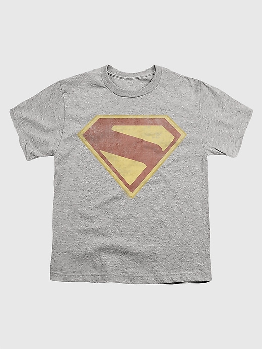 maglietta grafica distress a colori con logo superman 2025 per bambini