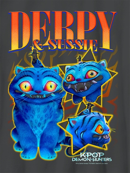 maglietta grafica k-pop per bambini demon hunters derpy y2k