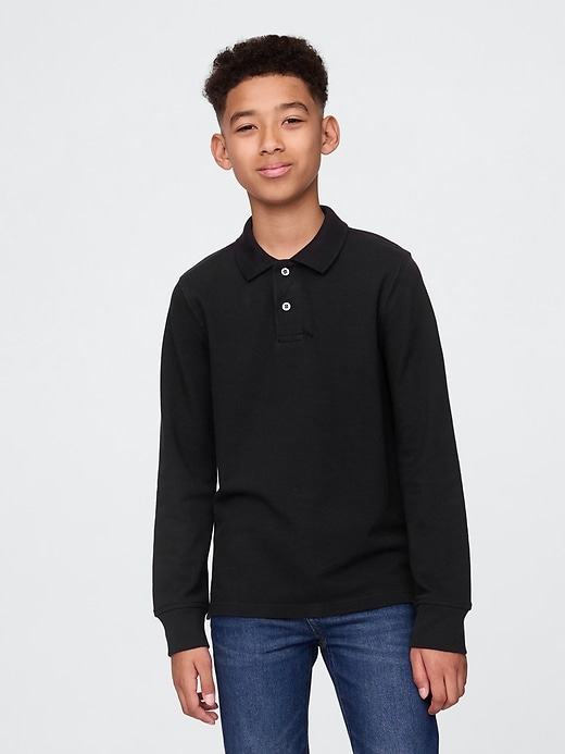 polo uniforme in cotone biologico per bambini