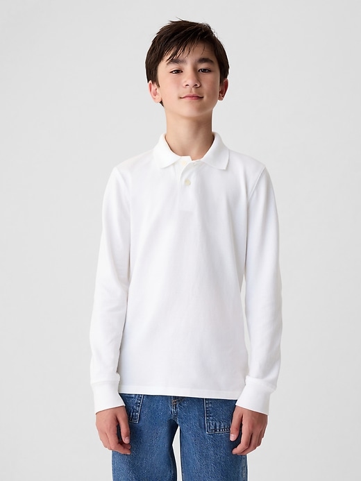 polo uniforme in cotone biologico per bambini