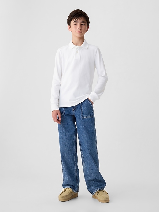 polo uniforme in cotone biologico per bambini