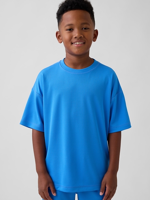 maglietta in rete riciclata gapfit tech per bambini