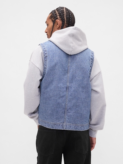 gilet multiuso in denim pesante