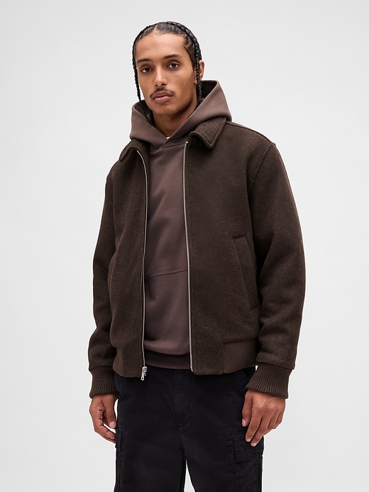giubbotto bomber in misto lana