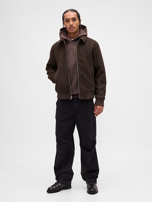 giubbotto bomber in misto lana