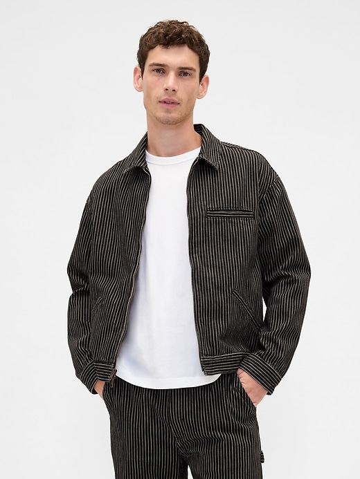 giacca in denim a righe the nightmare before christmas di tim burton di gap × disney