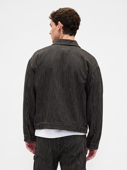 giacca in denim a righe the nightmare before christmas di tim burton di gap × disney
