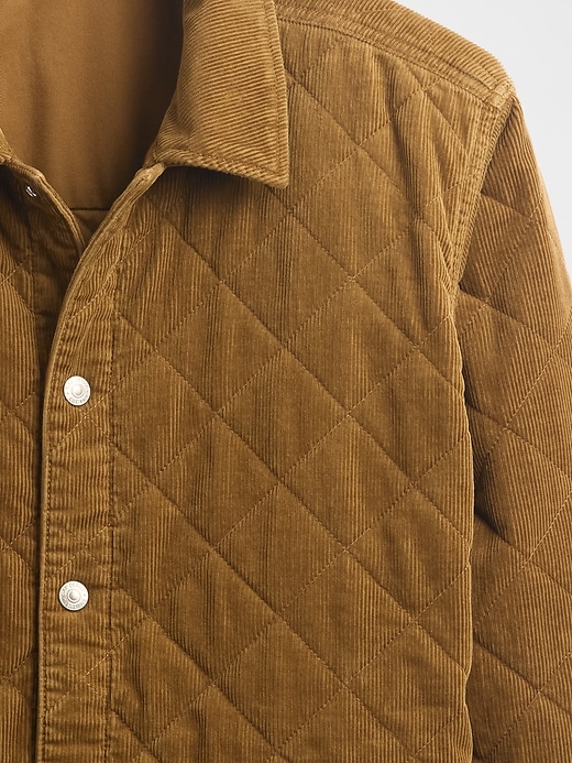 giacca-camicia trapuntata in velluto a coste rilassata