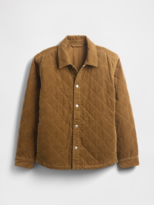 giacca-camicia trapuntata in velluto a coste rilassata